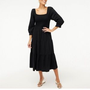 NWT Jcrew Factory tiered smocked midi dress in black - size L